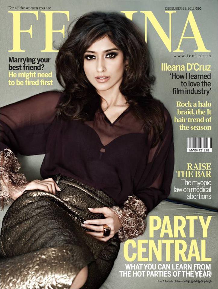 Illeana DCruz featured on the Femina India cover from December 2012