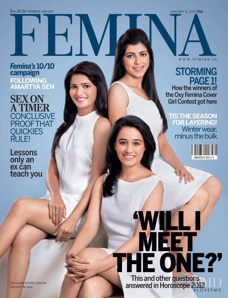 Bhakti Kubavat, Anuja Suhasini Bajaj, Tamanna Sharma featured on the Femina India cover from January 2012