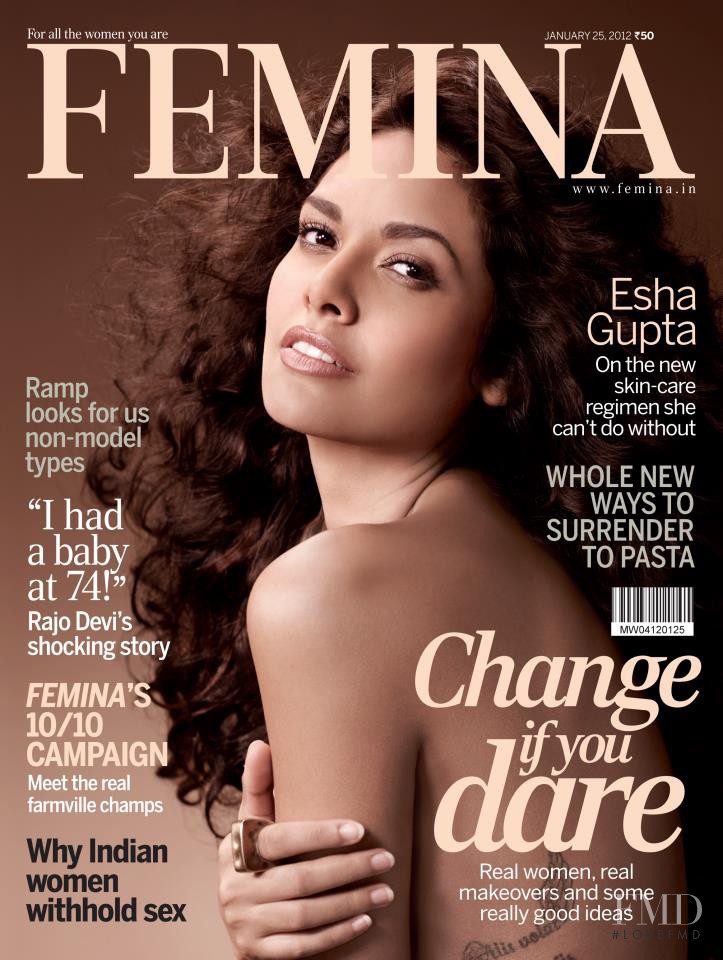 Esha Gupta featured on the Femina India cover from January 2012