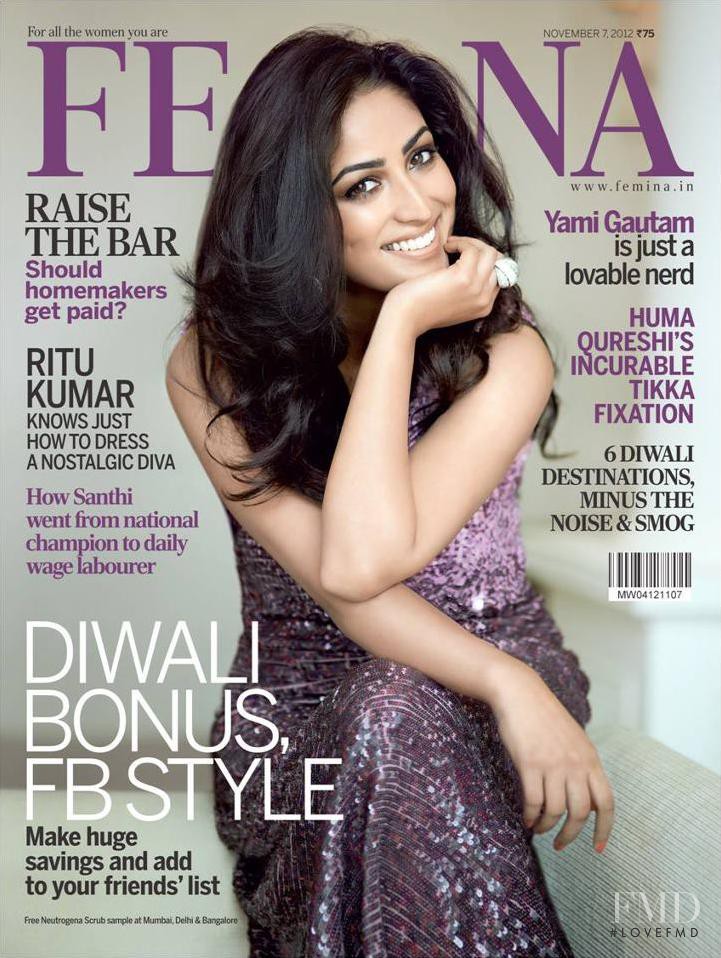 Yami Gautam featured on the Femina India cover from November 2012