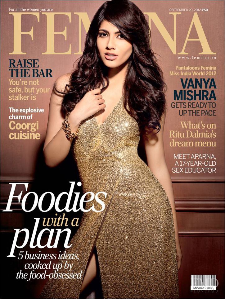 Vanya Mishra featured on the Femina India cover from September 2012