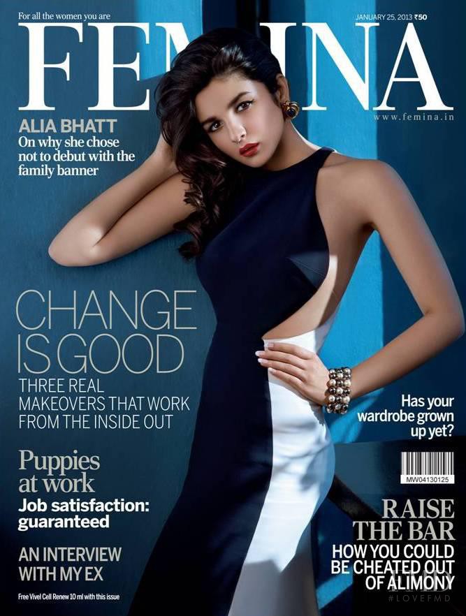 Alia Bhatt featured on the Femina India cover from January 2013