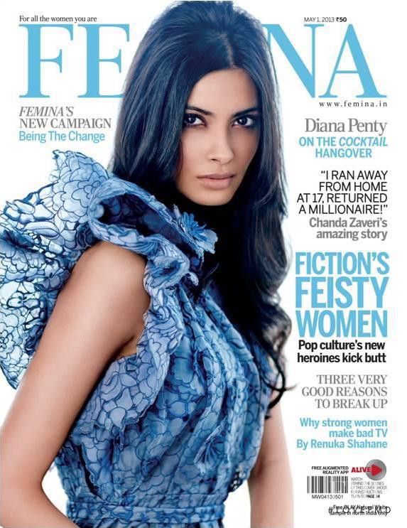 Diana Penty featured on the Femina India cover from May 2013