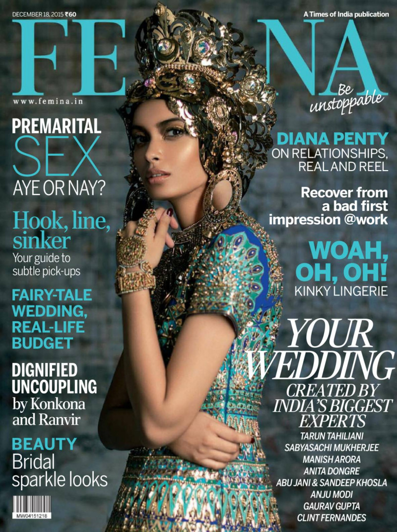 Diana Penty featured on the Femina India cover from December 2015