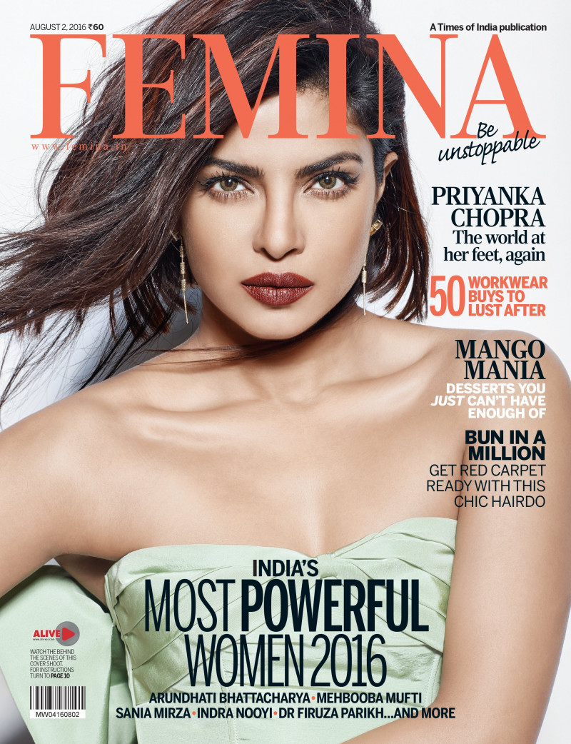 Priyanka Chopra featured on the Femina India cover from August 2016