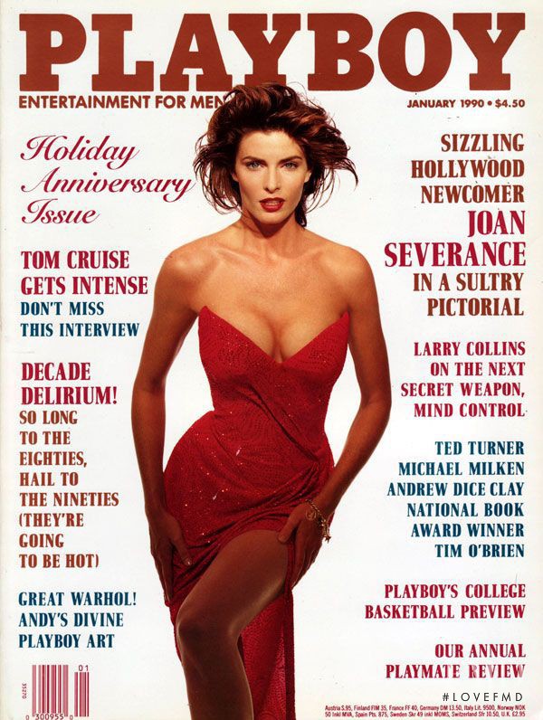Joan Severance featured on the Playboy USA cover from January 1990