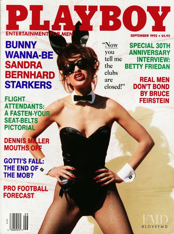 Sandra Bernhard featured on the Playboy USA cover from September 1992