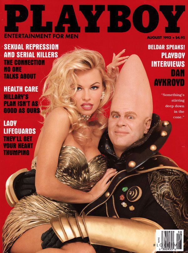 Pamela Anderson featured on the Playboy USA cover from August 1993