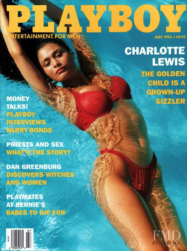 Charlotte Lewis featured on the Playboy USA cover from July 1993