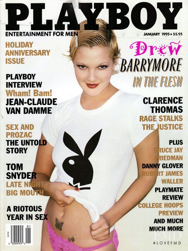 Drew Barrymore featured on the Playboy USA cover from January 1995