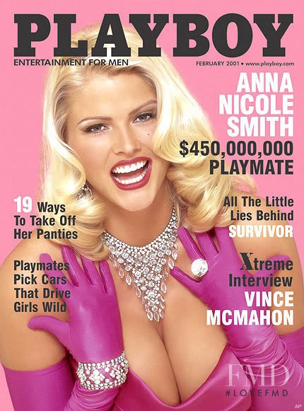 Anna Nicole Smith featured on the Playboy USA cover from February 2001