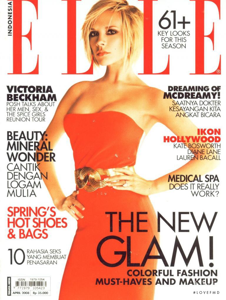 Victoria Beckham featured on the Elle Indonesia cover from April 2008