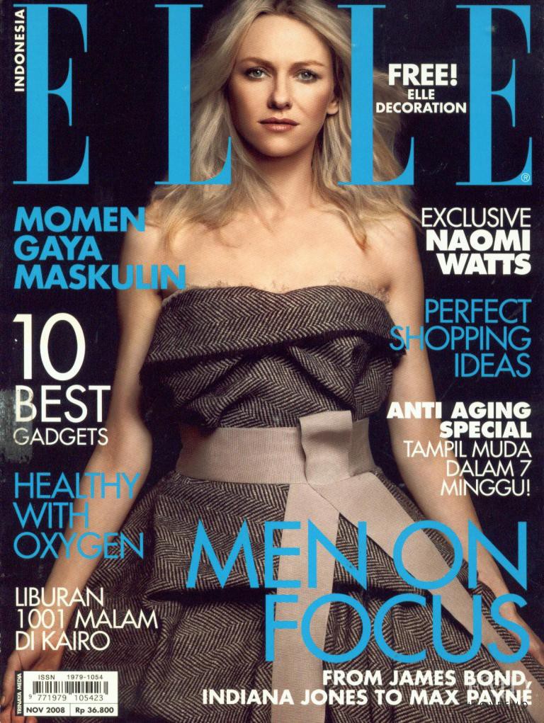 Naomi Watts featured on the Elle Indonesia cover from November 2008