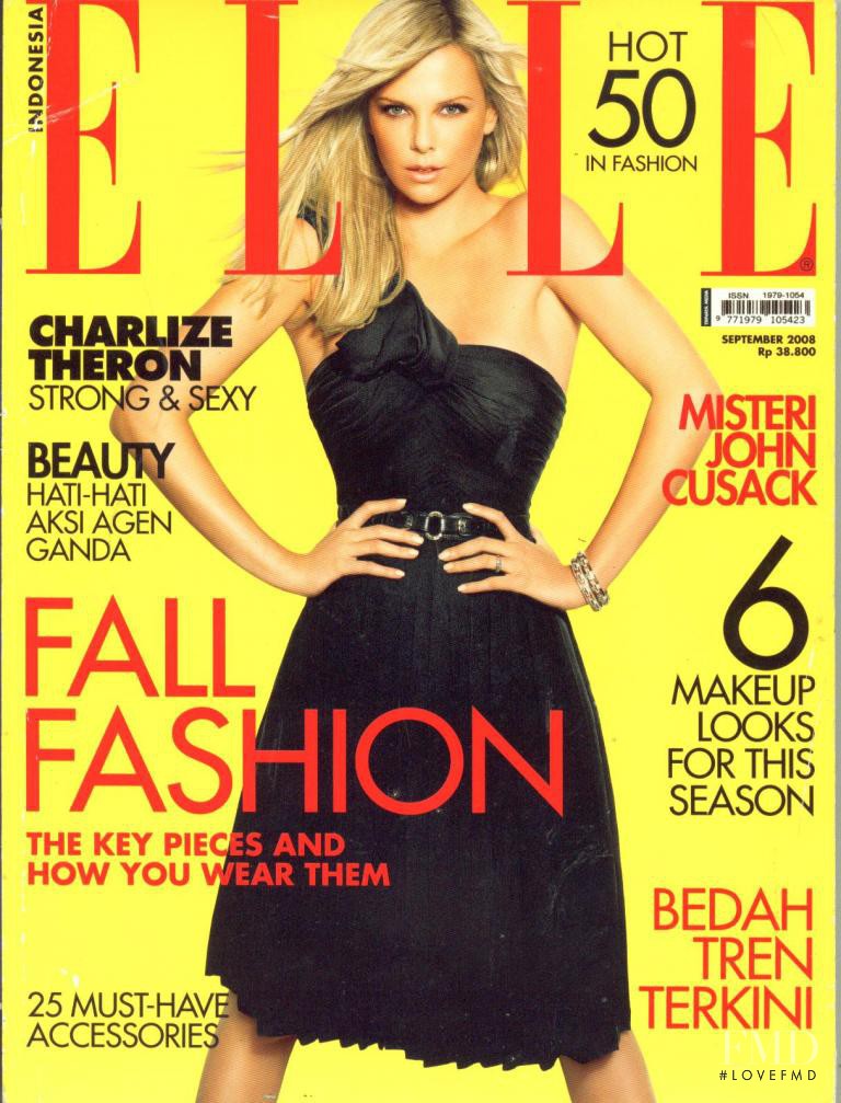 Charlize Theron featured on the Elle Indonesia cover from September 2008