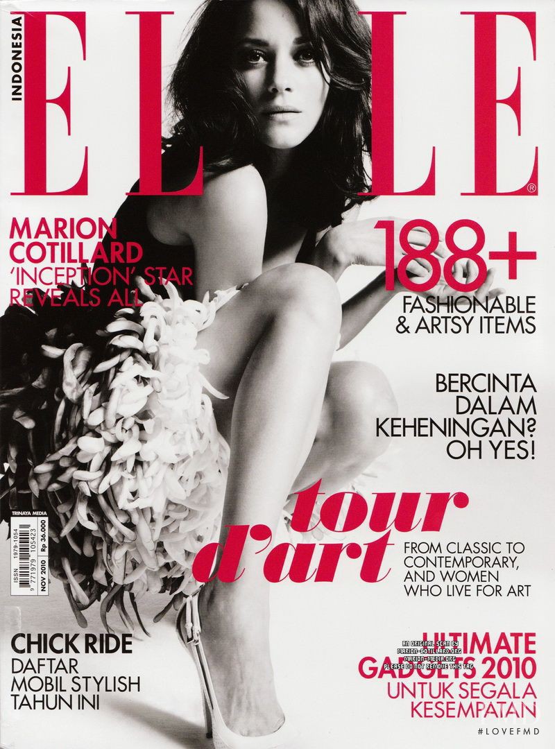 Marion Cotillard featured on the Elle Indonesia cover from November 2010
