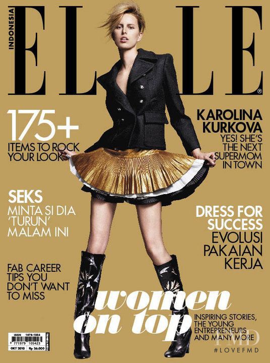 Karolina Kurkova featured on the Elle Indonesia cover from October 2010