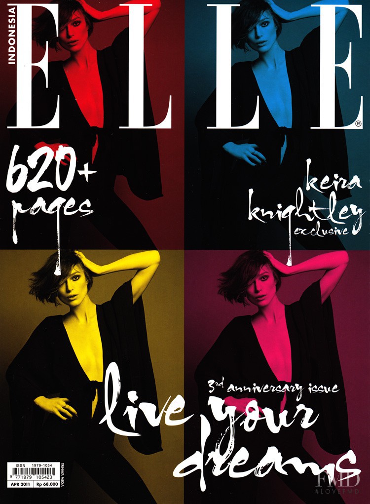 Keira Knightley featured on the Elle Indonesia cover from April 2011