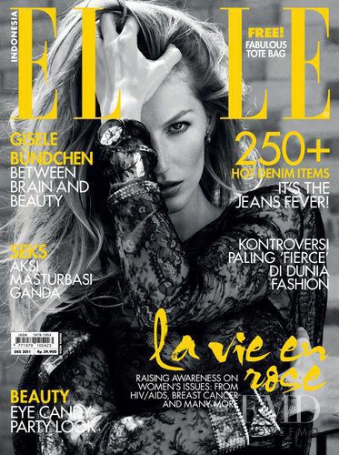 Gisele Bundchen featured on the Elle Indonesia cover from December 2011