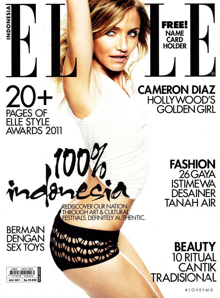 Cameron Diaz featured on the Elle Indonesia cover from July 2011