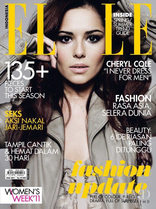 Cheryl Cole featured on the Elle Indonesia cover from March 2011
