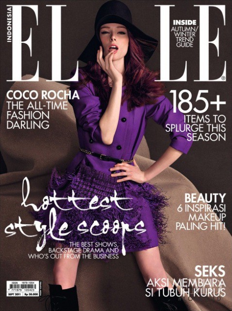 Coco Rocha featured on the Elle Indonesia cover from September 2011