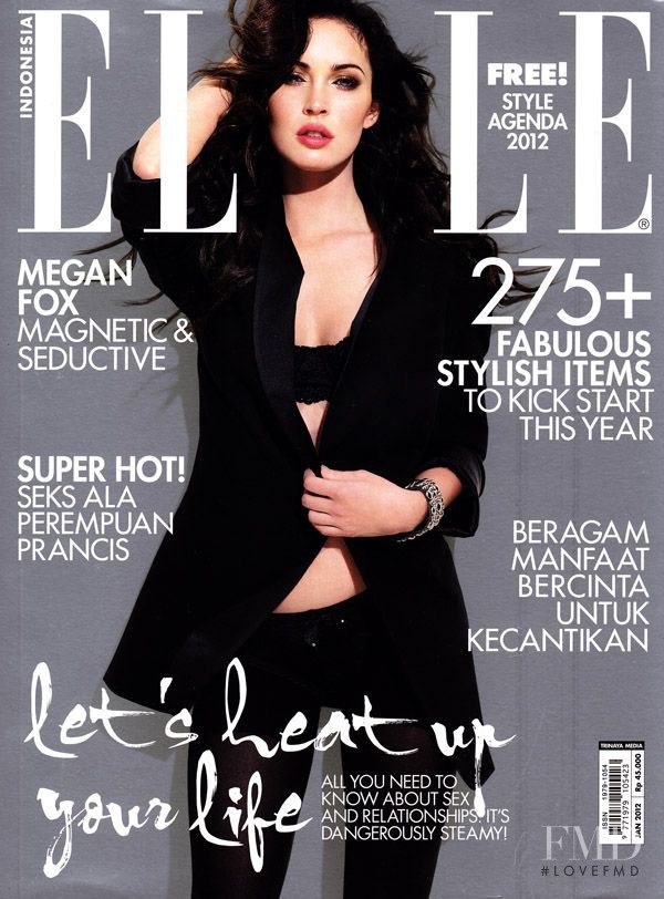 Megan Fox featured on the Elle Indonesia cover from January 2012