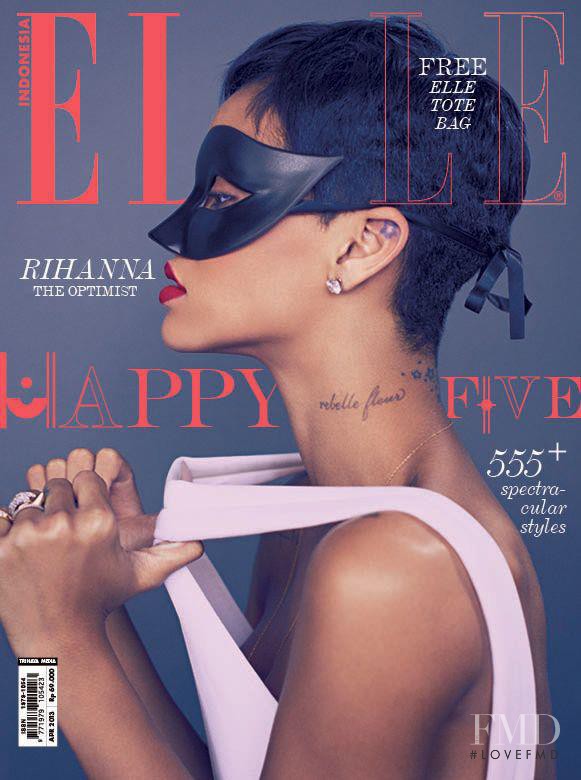 Rihanna featured on the Elle Indonesia cover from April 2013