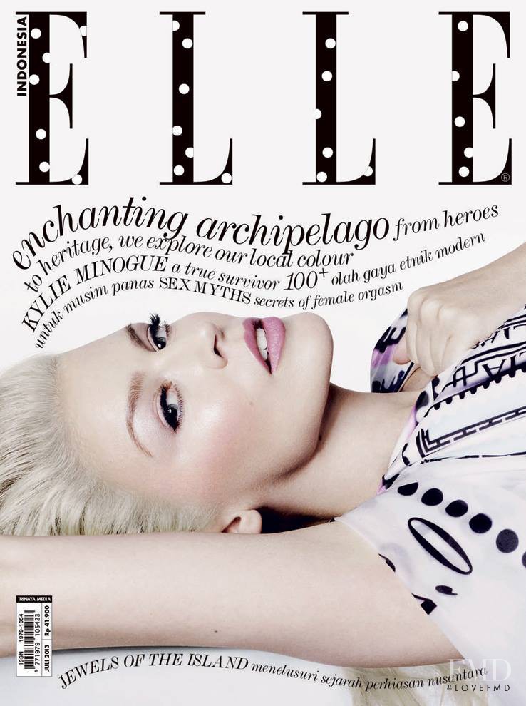 Kylie Minogue featured on the Elle Indonesia cover from July 2013