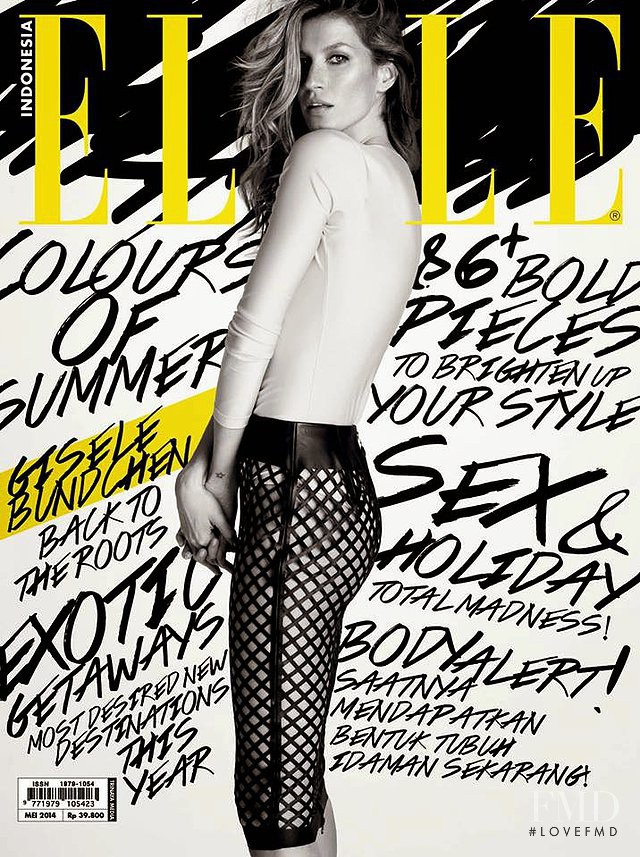 Gisele Bundchen featured on the Elle Indonesia cover from May 2014