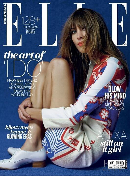 Alexa Chung featured on the Elle Indonesia cover from July 2015