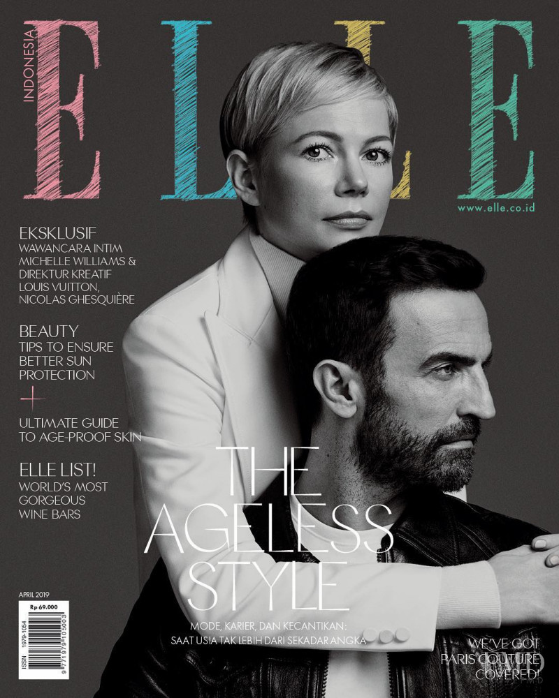 Michelle Williams, Nicolas Ghesquiere featured on the Elle Indonesia cover from April 2019