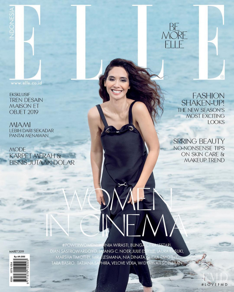 Marsha Timothy featured on the Elle Indonesia cover from March 2019
