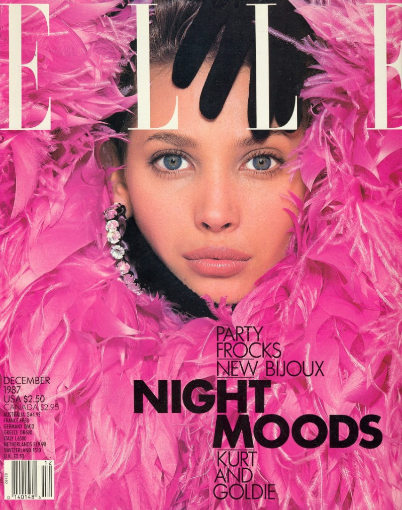 Christy Turlington featured on the Elle USA cover from December 1987