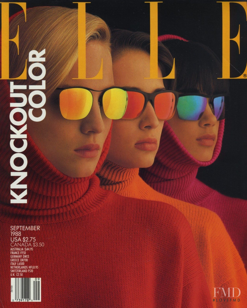 Alexandra Aubin, Salina Monti featured on the Elle USA cover from September 1988