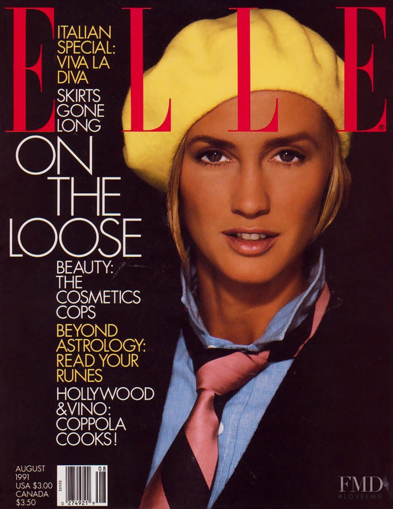Kim Nye featured on the Elle USA cover from August 1991