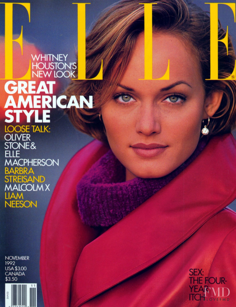 Amber Valletta featured on the Elle USA cover from November 1992