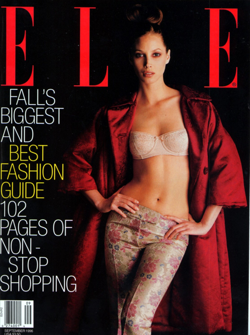 Christy Turlington featured on the Elle USA cover from September 1996