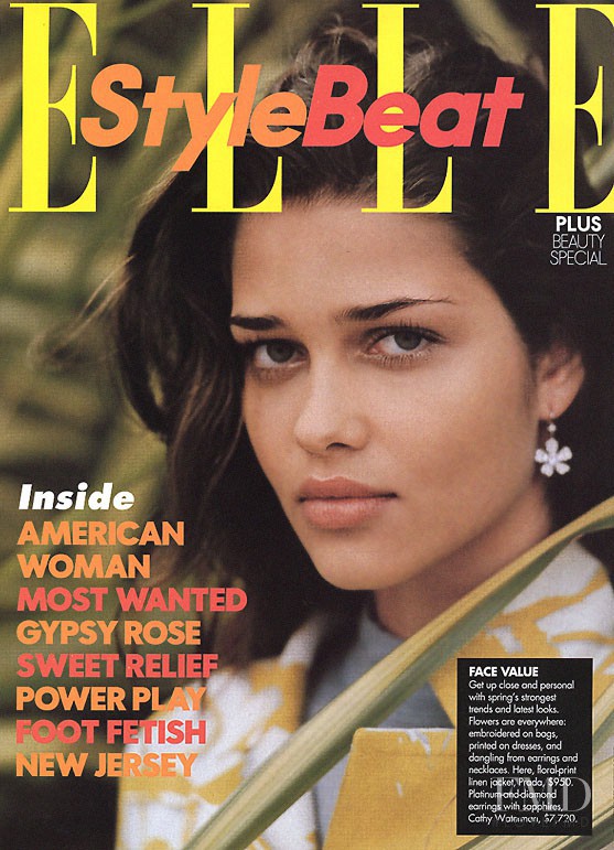 Ana Beatriz Barros featured on the Elle USA cover from March 2001