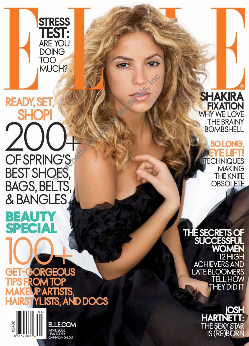 Shakira featured on the Elle USA cover from April 2006