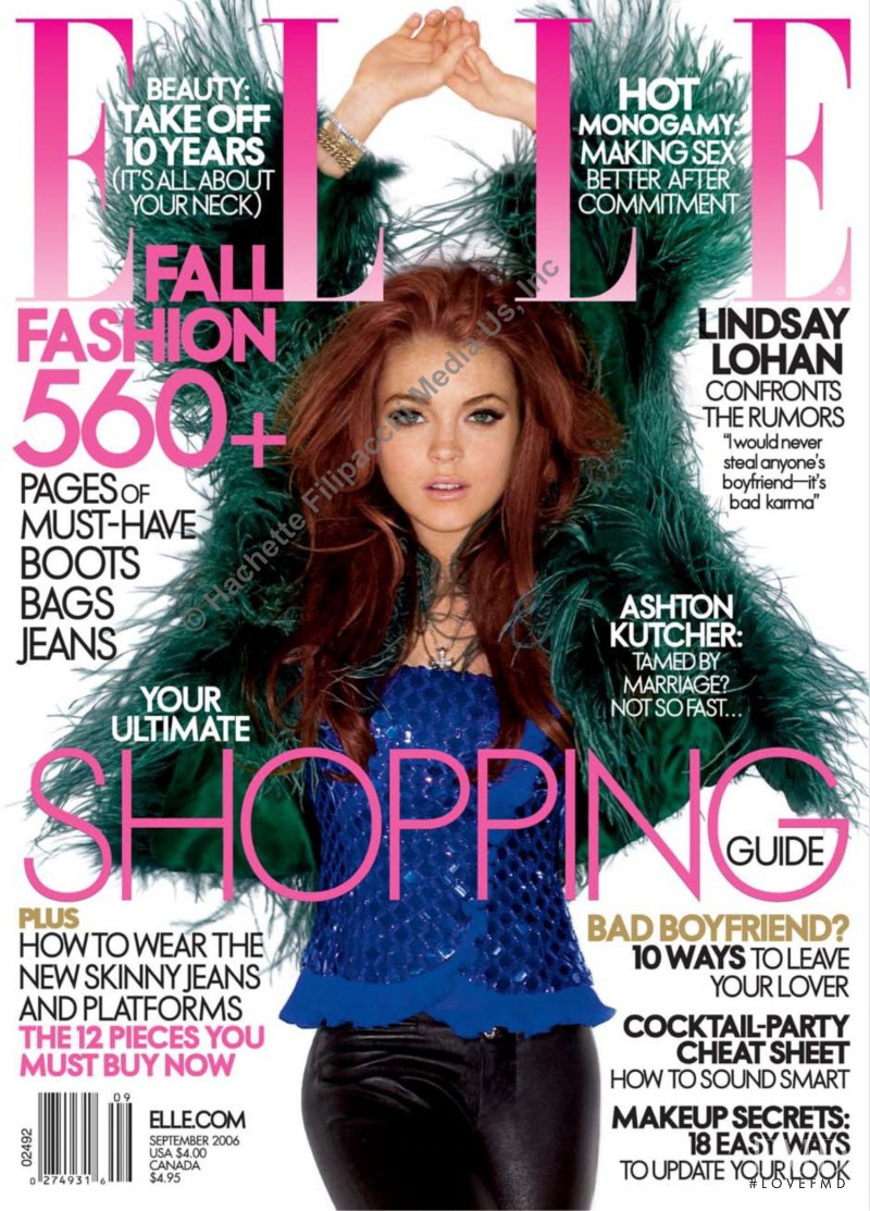 Lindsay Lohan featured on the Elle USA cover from September 2006