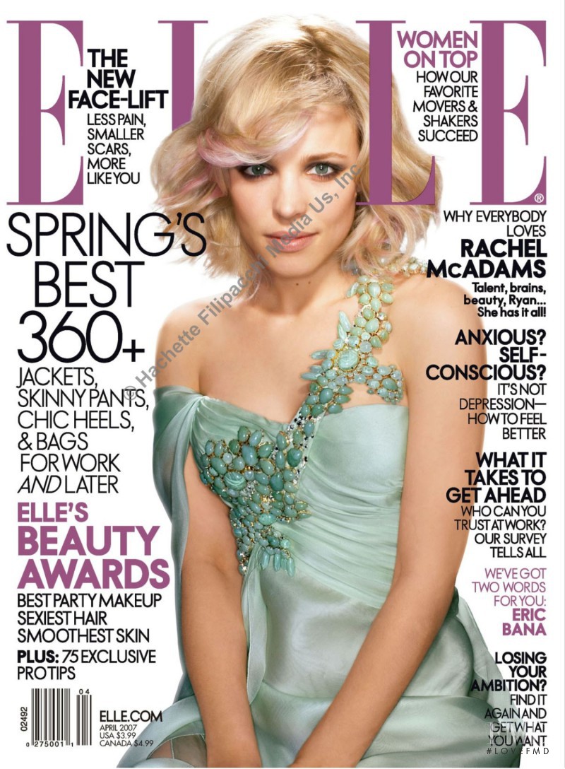 Rachel McAdams featured on the Elle USA cover from April 2007