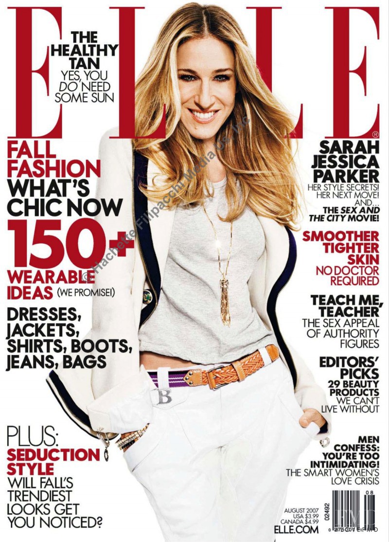 Sarah Jessica Parker featured on the Elle USA cover from August 2007