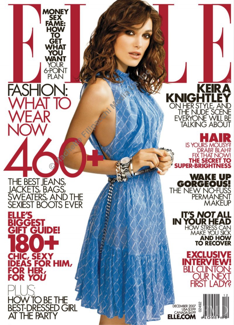 Keira Knightley featured on the Elle USA cover from December 2007