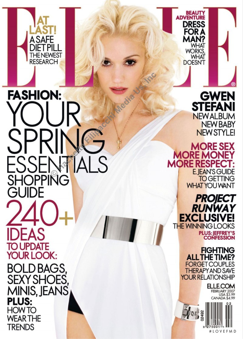 Gwen Stefani featured on the Elle USA cover from February 2007