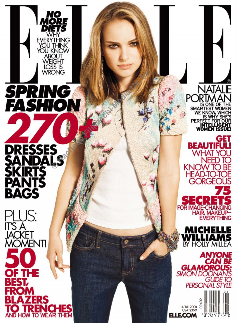 Natalie Portman featured on the Elle USA cover from April 2008