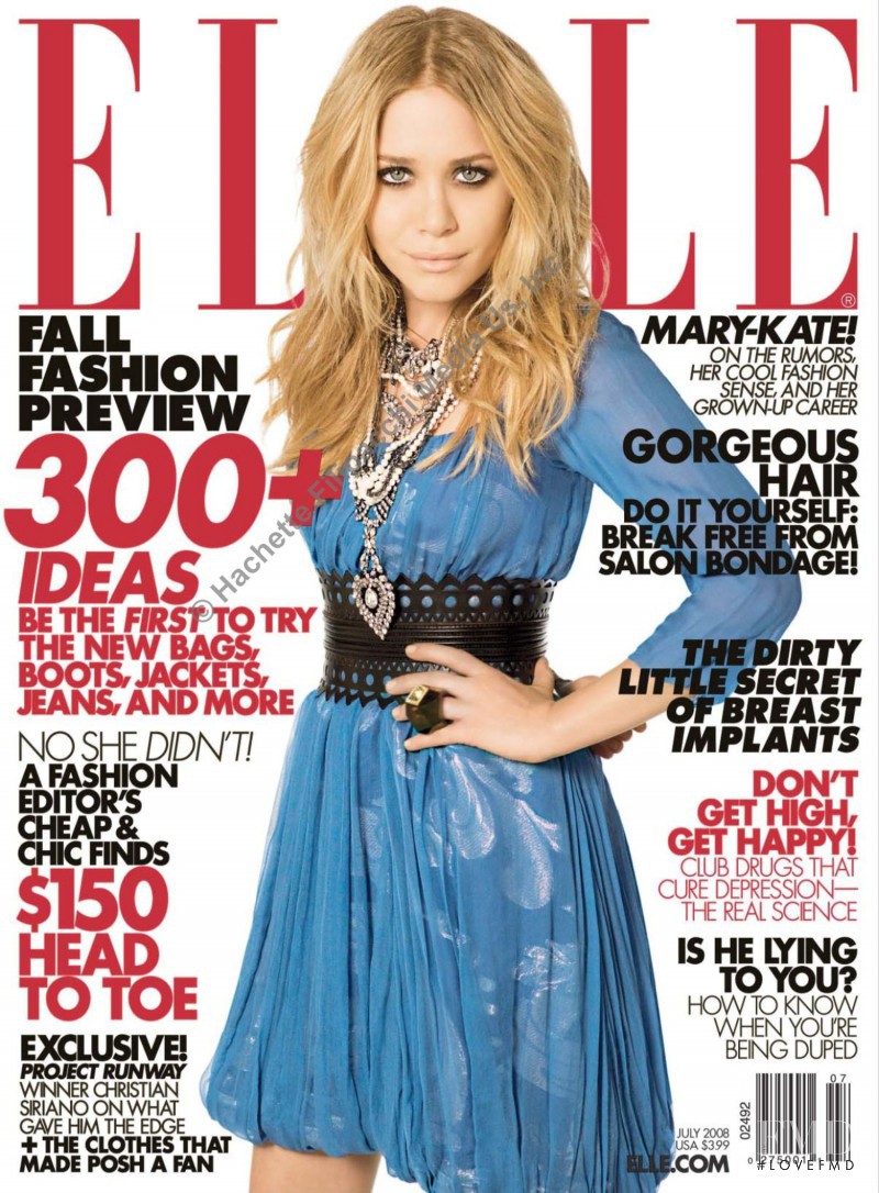 Mary-Kate Olsen featured on the Elle USA cover from July 2008