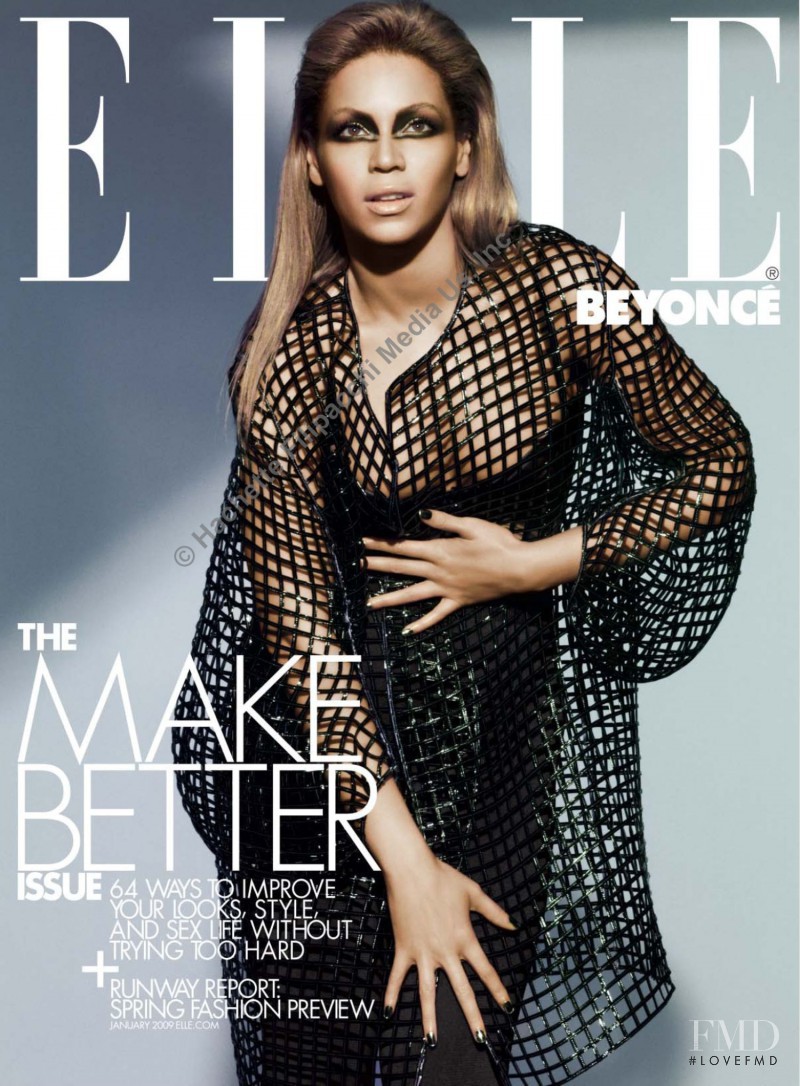 Beyoncé featured on the Elle USA cover from January 2009