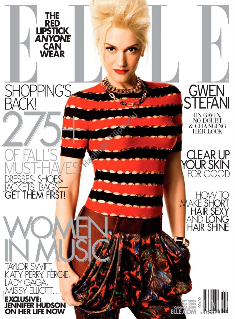 Gwen Stefani featured on the Elle USA cover from July 2009