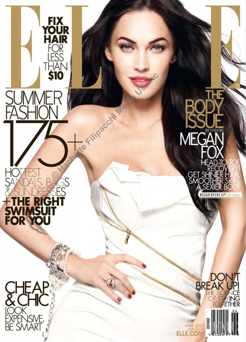 Megan Fox featured on the Elle USA cover from June 2009