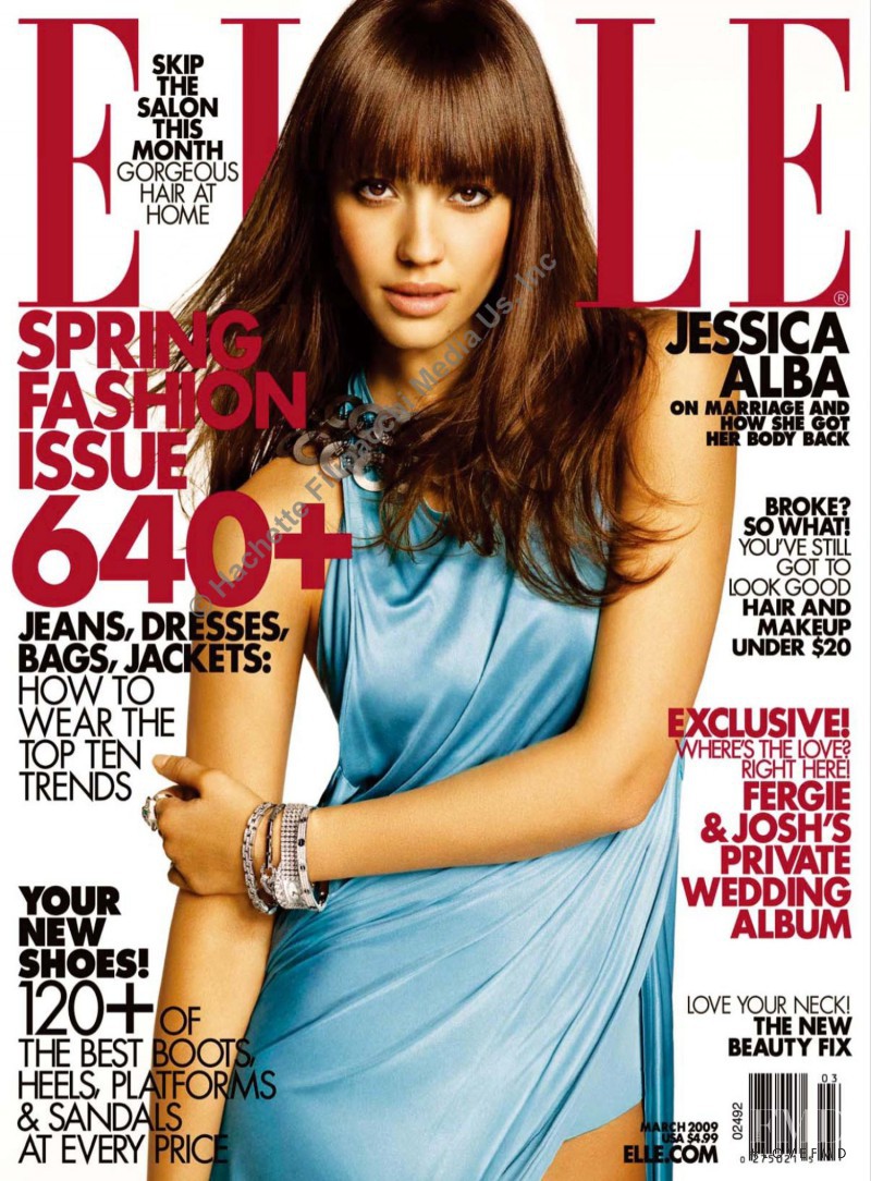 Jessica Alba featured on the Elle USA cover from March 2009